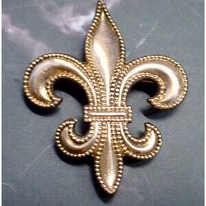 Antique Gold Filled Fleur de Lis Textured Pocket Watch Holder Brooch Pin 4 grams